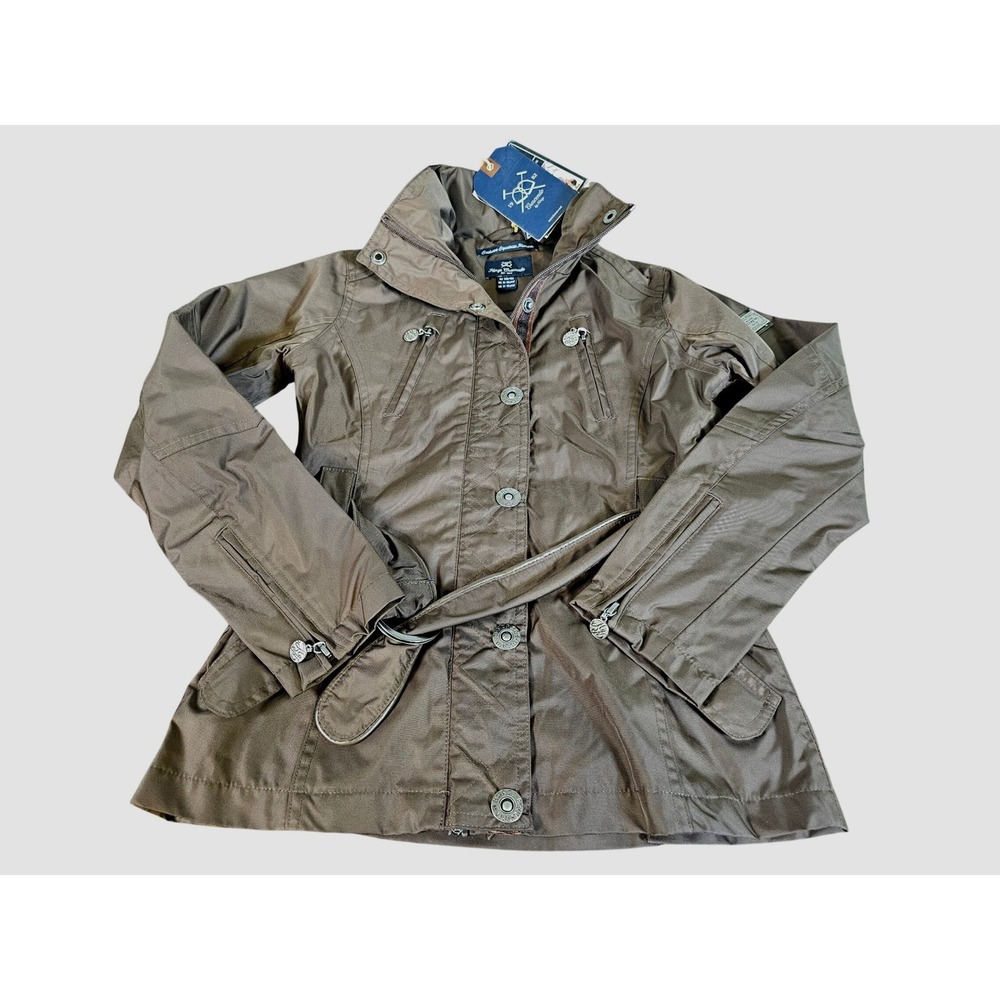 Horze Crescendo Equestrian Jacket Girls 11-12 Year Brown Waterproof Belted Coat